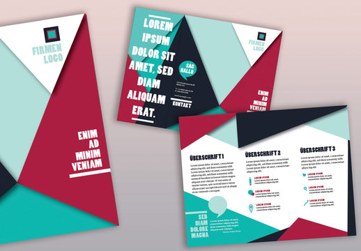 Unternehmensbrosch&uuml;re mit Dreiecken