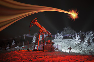 Oil production in the winter on Mount Synechka