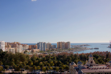 Malaga. Panoramic view. Malaga, Costa del Sol, Andalusia, Spain. Picture taken – 17 december 2017.