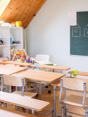 Interior of a school class