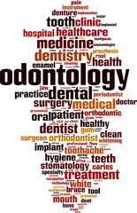 Obraz premium Odontology word cloud