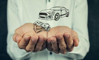 Money and business concept car