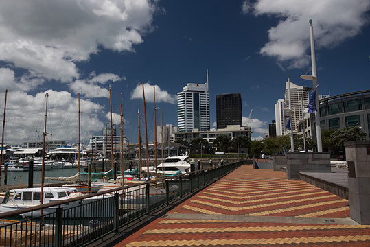 Tiled Walkway At The Auckland Viaduct Harbor