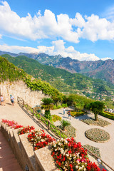 Terrace with flowers in Ravello village