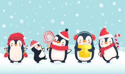 penguins cartoon illustration