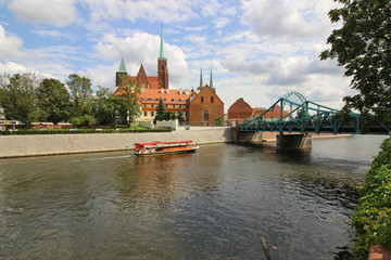 Naklejka premium Río Oder en Wroclaw, Polonia