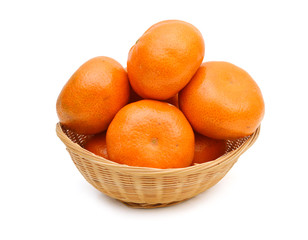 Ripe mandarin citrus isolated tangerine mandarine orange on white background. 