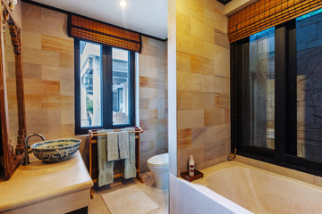 Bathroom interior in luxury villa