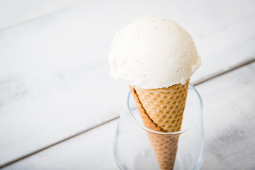 vanilla ice cream on corn