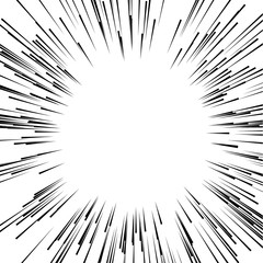 Background of radial lines for comic manga  books. Explosion background vector illustration