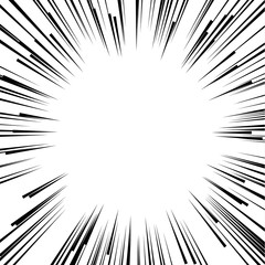 Background of radial lines for comic manga  books. Explosion background vector illustration