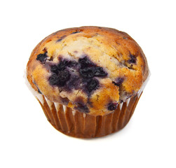 Fresh chocolate chip muffin close up. 