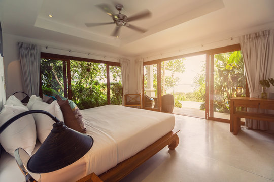 Modern bed room interior in Luxury villa