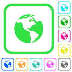 Earth vivid colored flat icons icons