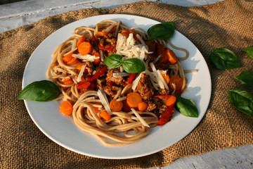 organisch, lifestyle, bohemia, foodie, werbetafel, pasta, bolognese, modern, neu
