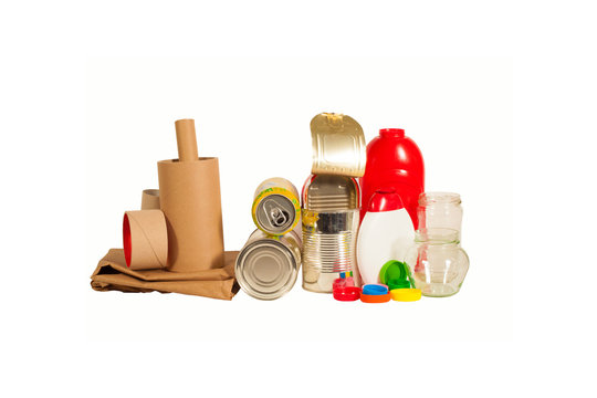 Garbage that can be recycled isolated on white background.