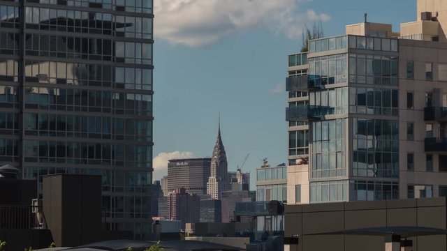NY, USA – Timelapse of Chrysler Building on a cloudy day 