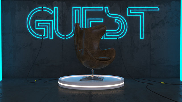 Guest talk show leather sofa