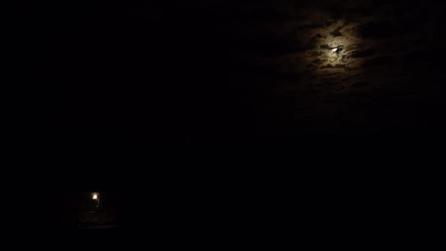 Full moon at night on dark sky moonlight 4K