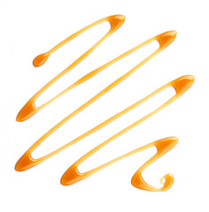 caramel sauce on white background