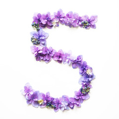 Fototapeta na wymiar Flower number on a white background