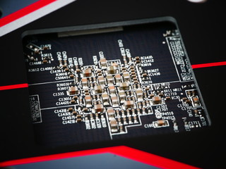Electronic printed circuit board, digital background of GPU processing unit