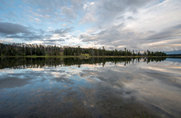 Water reflection at Yellowstone National Park
