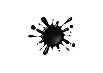 Black ink splash on white background