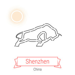 Shenzhen, China Vector Line Icon