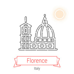 Florence, Italy Vector Line Icon