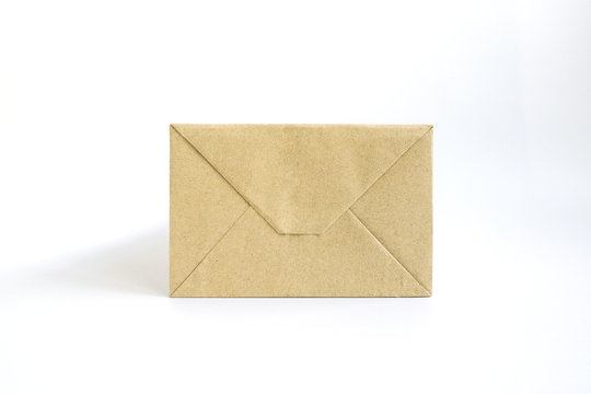 Brown envelope isolated from white background.