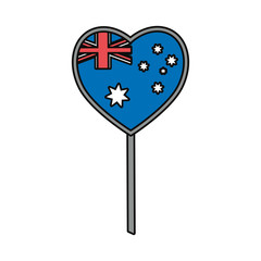 heart with flag of australia  vector illustration