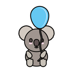 baby koala with balloon   vector illustration