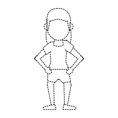 Fototapeta premium Woman faceless cartoon icon vector illustration graphic design