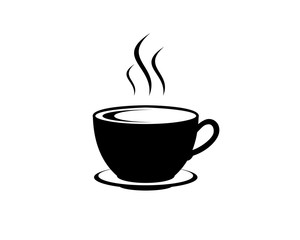 Vector Black Coffee Cup for Cafe or Restaurant Illustration Logo Symbol