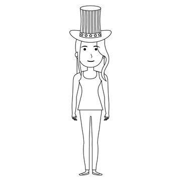 woman with USA hat