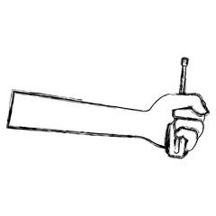 hand with screwdriver tool isolated icon