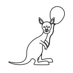 kangaroo  with balloon  vector illustration