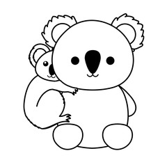 mother and baby koala  vector illustration