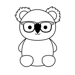 koala  with glasses vector illustration