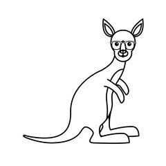kangaroo with glasses  vector illustration