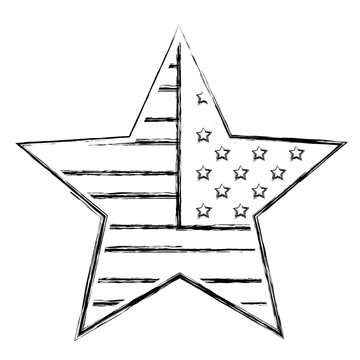 star with USA flag isolated icon