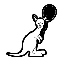 kangaroo with balloon vector illustration