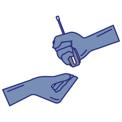 hands with screwdriver tool isolated icon