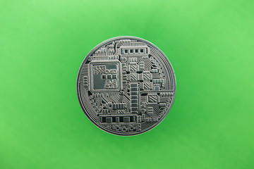 Bitcoin on green screen
