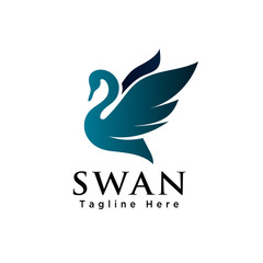 silhouette flying swan logo