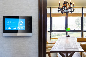 smart screen with smart home with modern cafe
