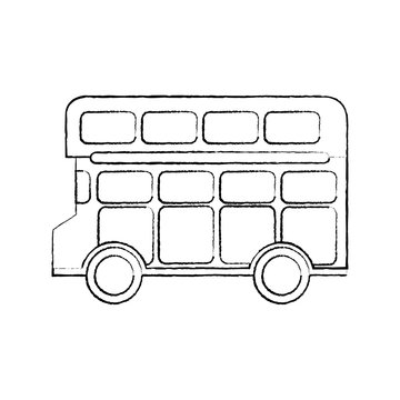 bus double deck icon image vector illustration design  black sketch line