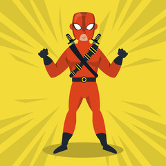 Ninja superhero cartoon icon vector illustration graphic design