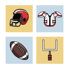 American football icons set icon vector illustration graphic design